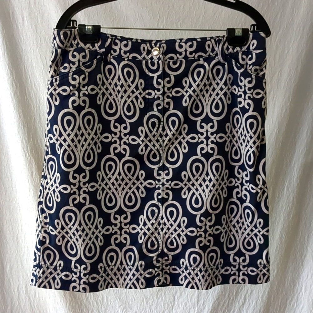 Jones New York Navy and White Skirt Size 10
